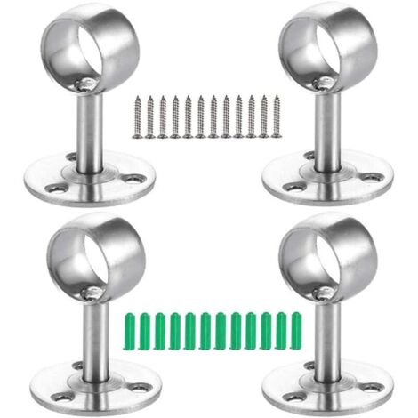 Soporte para barra de cortina (4 unidades), soporte para tubo de armario, para armario, barra de cortina, barra de ropa