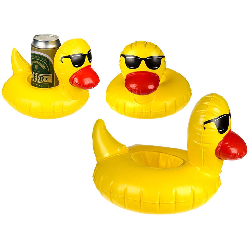 

Soporte para Bebidas Pato Hinchable 22 x14cm, Posavasos para Latas, Amarillo
