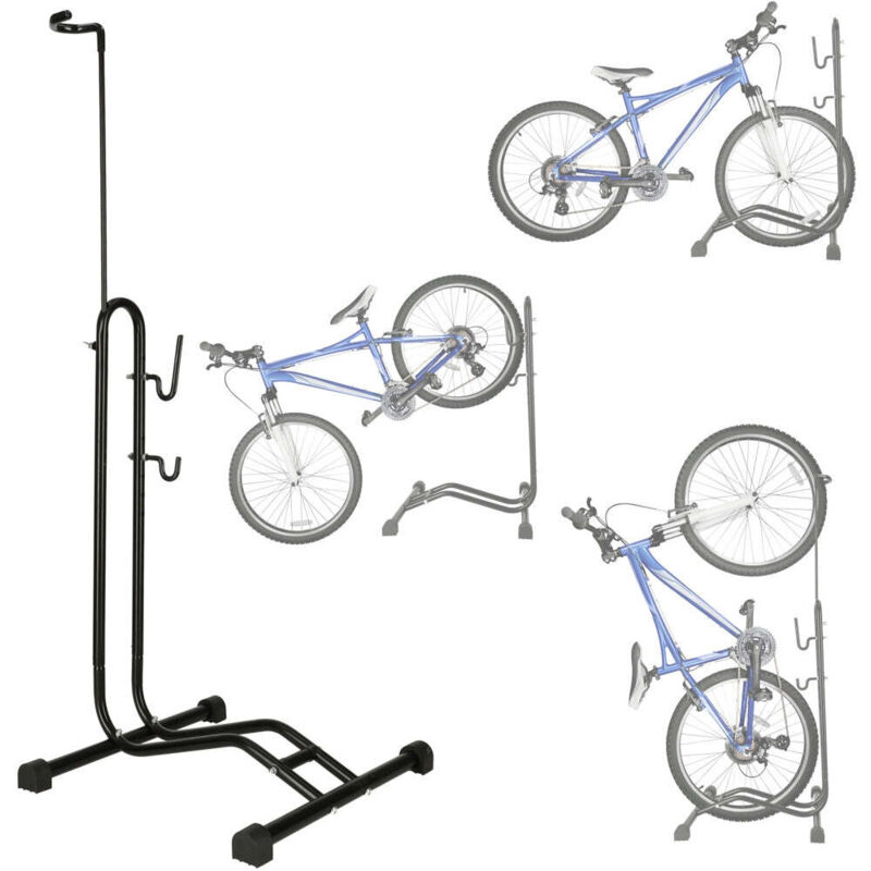 Soporte para bicicletas single high strong metal negro