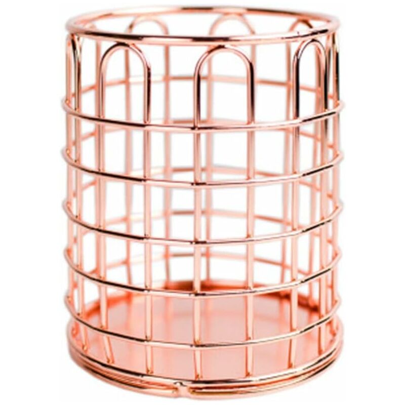 

Soporte para bolígrafo LITZEE, moderno soporte para bolígrafo redondo de hierro calado en oro rosa, soporte para pinceles de maquillaje, soporte para