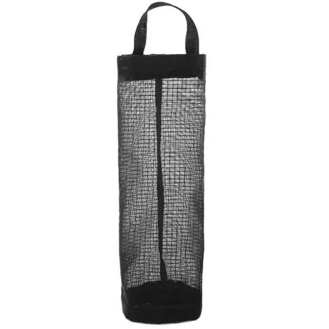 Soporte para bolsas de pared, soporte para bolsas de plástico, dispensador colgante, almacenamiento de bolsas de basura, organizador de residuos de cocina, 1 negro