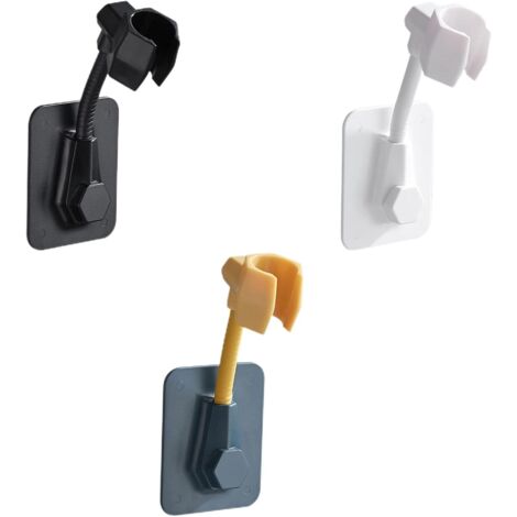Soporte para cabezal de ducha de 3 piezas, soporte universal para cabezal de ducha montado en la pared, soporte ajustable sin perforaciones para cabezal de ducha, para baños