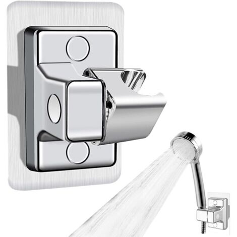 Soporte para cabezal de ducha, soporte de ducha ajustable de 360°, soporte de cabezal de ducha de plástico ABS, soporte para cabezal de ducha sin perforaciones, adhesivo para
