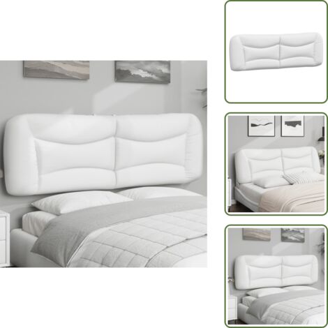 Soporte para cama - vidaXL Cabecero de cama acolchado Hvar cuero sintético blanco 160 cm - Cabecero de cama blanco