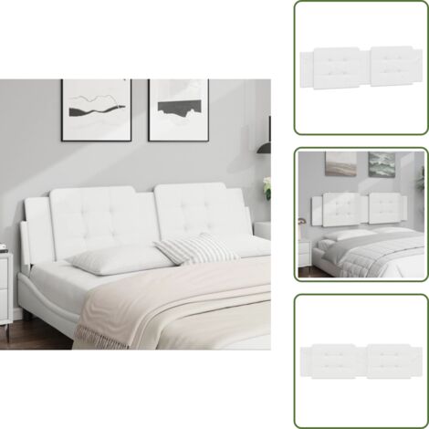Soporte para cama - vidaXL Cabecero de cama acolchado Zadar cuero sintético blanco 180 cm - Diseño elegante