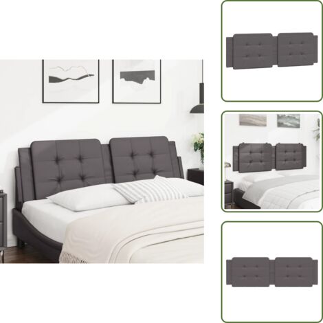 Soporte para cama - vidaXL Cabecero de cama acolchado Zadar cuero sintético gris 160 cm - Cabecero para cama