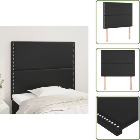 Soporte para cama - vidaXL Cabecero de cama negro 100x5x118/128 cm piel sintética - Cabecero ajustable