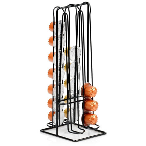 Soporte para cápsulas de café Nespresso, metal, negro, 30 cm