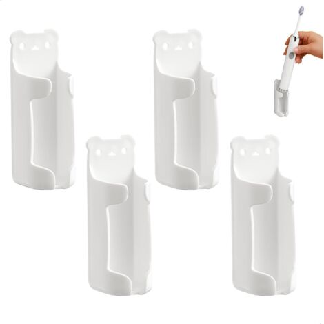 Soporte para cepillo de dientes eléctrico, juego de 4, montaje en pared, soporte adhesivo para cabezales de cepillo, soporte con ruedas, organizador de cepillos de dientes, soporte para cepillo de die