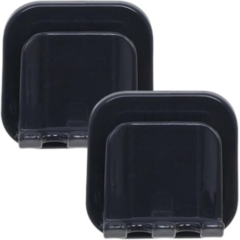 Soporte para cepillos de dientes, autoadhesivo, para montaje en pared, para cepillos de dientes eléctricos, almacenamiento impermeable para cepillos de dientes, accesorios de baño (2 unidades, negro)