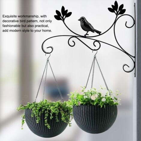 Soporte para cesta colgante, gancho metálico con tornillos para plantas colgantes, comederos para pájaros y faroles. Ideal para decorar balcones y jardines (aves).