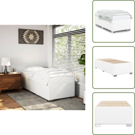 Soporte para colchón - vidaXL Estructura de cama sin colchón cuero sintético blanco 100x200cm - Cama con listones