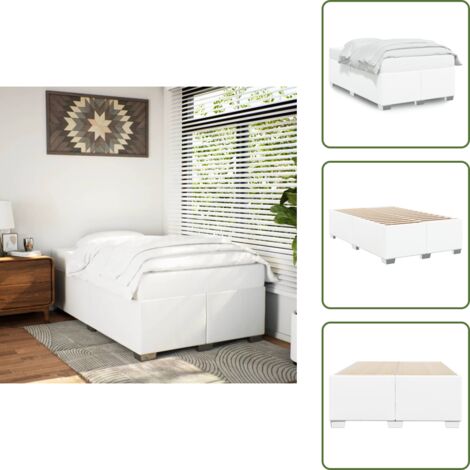Soporte para colchón - vidaXL Estructura de cama sin colchón cuero sintético blanco 120x190cm - Cama con listones