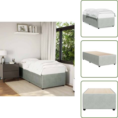 Soporte para colchón - vidaXL Estructura de cama sin colchón terciopelo gris claro 80x200 cm - Cama con listones