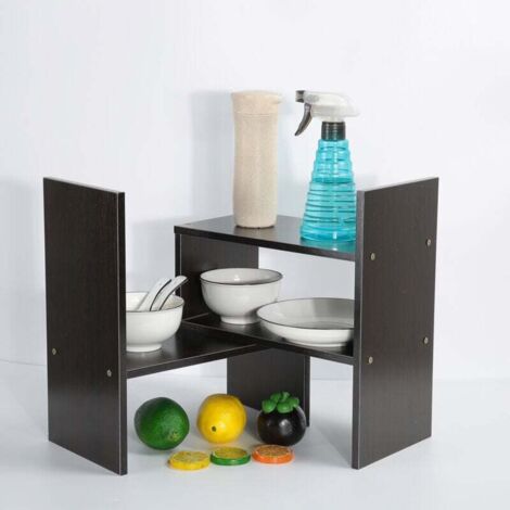 Soporte para computadora de escritorio multiensamblaje (nogal negro)