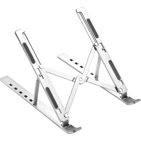 Soporte para computadora portátil plegable y de altura ajustable, soporte ergonómico de aleación de aluminio con ventilación de aire, compatible con MacBook Notebook de 10 a 15.6 pulgadas, color