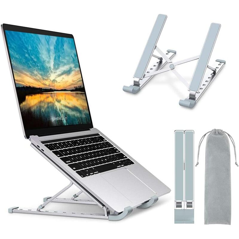 

Soporte para computadora portátil, soporte para computadora portátil ajustable de 9 niveles, enfriador de aluminio ventilado Compatible con MacBook,