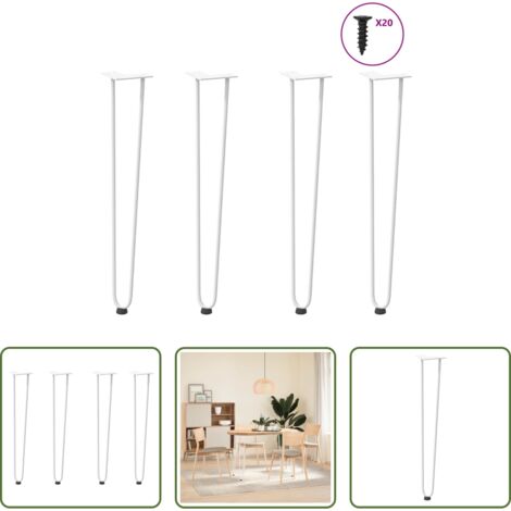 Soporte para consola -  Patas de horquilla para consolas (4 unidades), color blanco, 72 cm, acero macizo