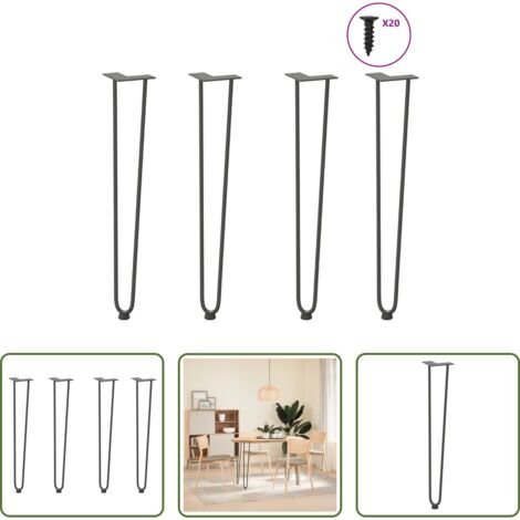 Soporte para consolas -  Patas de horquilla para consolas para consolas 4 unidades Antracita 72 cm Acero macizo