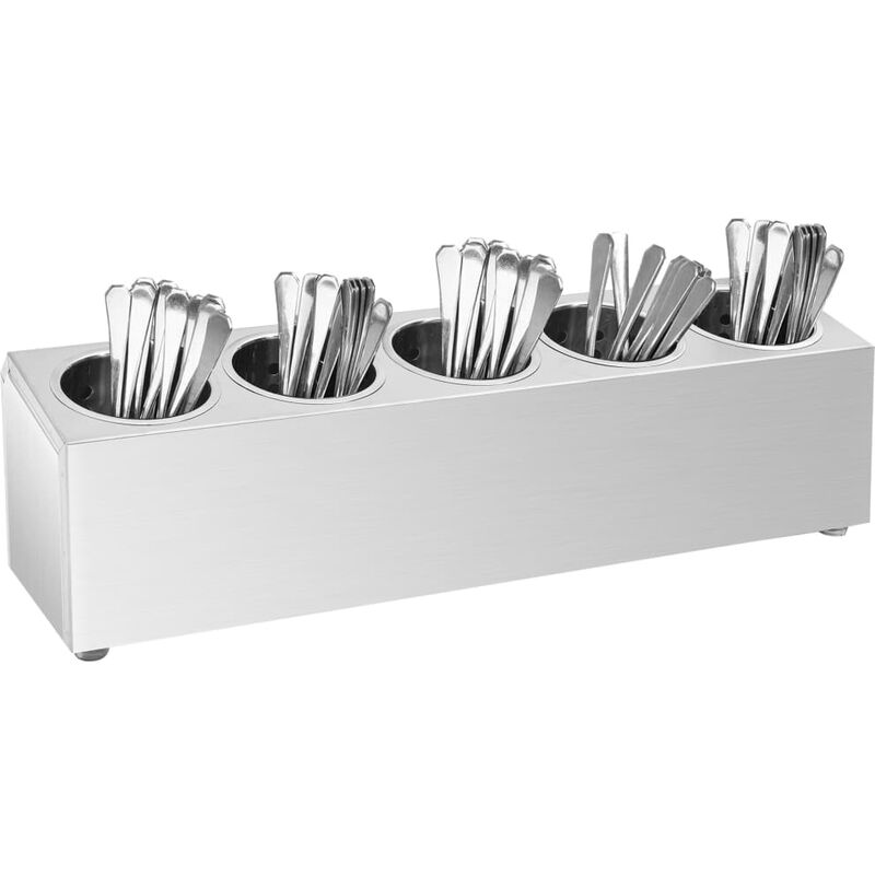 

Happyshopping - Soporte para cubiertos 5 rejillas acero inoxidable rectangular