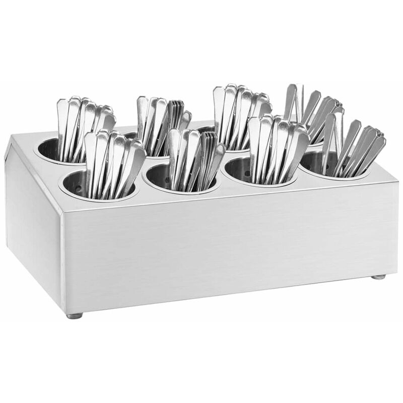 

Happyshopping - Soporte para cubiertos 8 rejillas acero inoxidable rectangular