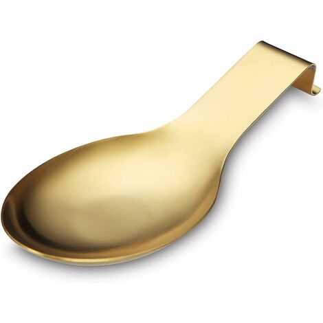 Soporte para cuchara de oro mate, soporte para utensilios de cocina para cucharones, pinzas, espátula, soporte para cuchara de estufa (1 pieza-9.5 pulgadas)