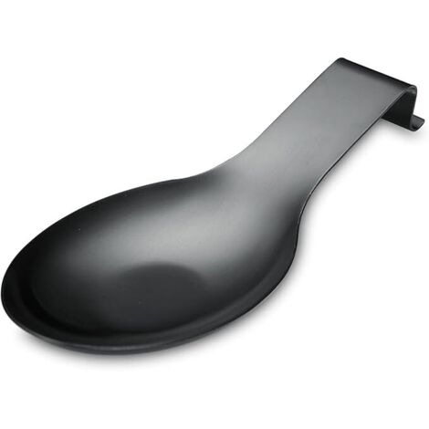 Soporte para cucharas negro mate, soporte de acero inoxidable para cucharas de cocina, soporte para utensilios de cocina para cucharones, pinzas, espátulas, soporte para cucharas de cocina (1 unidad -