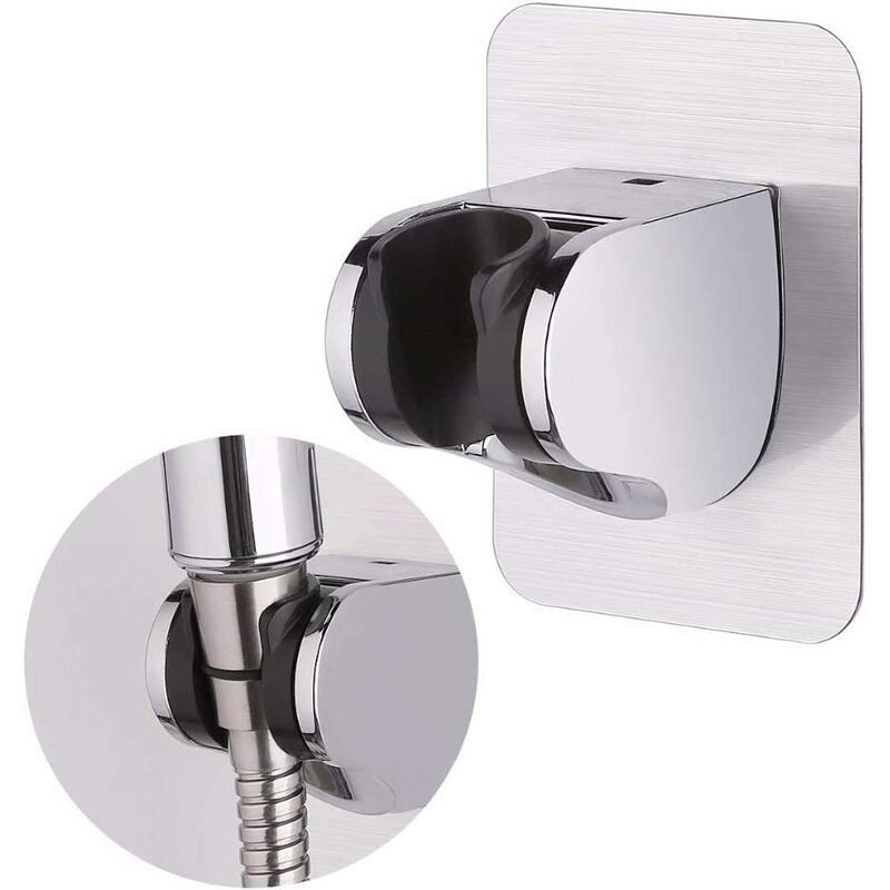 

Soporte para ducha, soporte para cabezal de ducha autoadhesivo montado en la pared con ángulo ajustable, resistente al agua, resistente, montado en