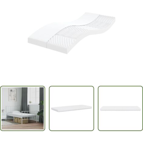 Soporte para el cuerpo - Colchón de espuma de 7 zonas dureza 20 ILD blanco 90x200 cm