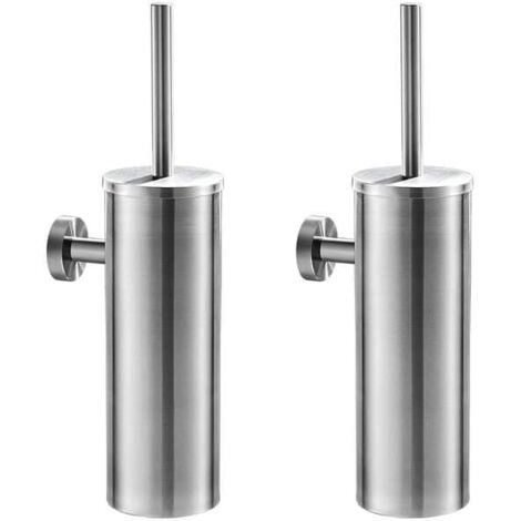 Soporte para escobilla de inodoro de acero inoxidable (2 unidades) con montaje en pared impermeable para baño.