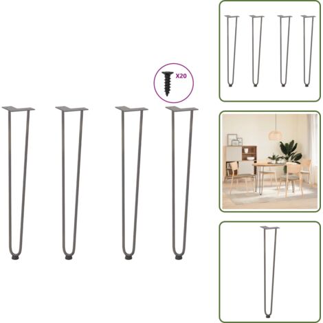 Soporte para escritorio - vidaXL Patas de horquilla para consolas para consolas 4 unidades Acero natural 72 cm Acero macizo - Soporte para comedor