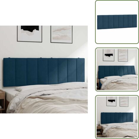 Soporte para espalda - vidaXL Cabecero de cama acolchado Hanko terciopelo azul 160 cm - Cama con cabecero