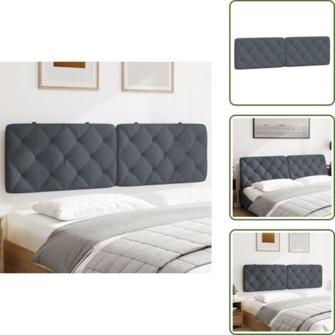 Soporte para espalda - vidaXL Cabecero de cama acolchado terciopelo gris oscuro 180 cm - Cama con cabecero
