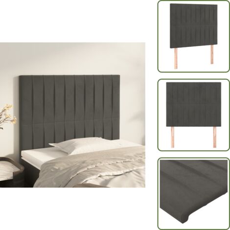 Soporte para espalda - vidaXL Cabecero de terciopelo gris oscuro 90x5x118/128 cm - Cabecero de cama de terciopelo