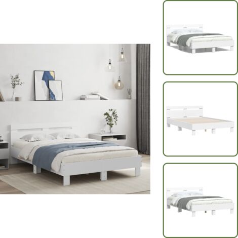 Soporte para espalda - vidaXL Estructura cama con cabecero madera ingeniería blanco 120x200cm - Listones de madera contrachapada
