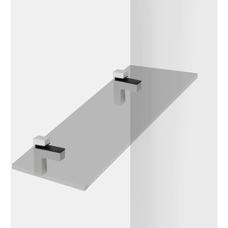 

EMUCA soporte squad 2 para estante de madera o cristal, pintado aluminio, plástico y zamak
