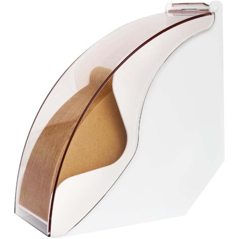 Soporte para filtros de café, ideal para almacenamiento y organización, y accesorio para la estación de café (blanco).