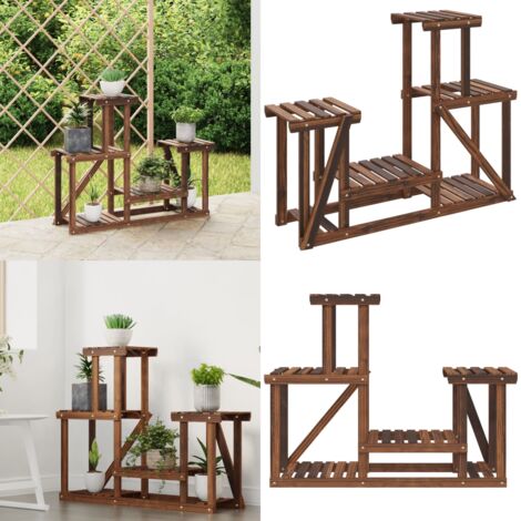 Soporte para flores madera maciza de abeto 90x25x73,5 cm - Estantería para plantas - Madera de abeto