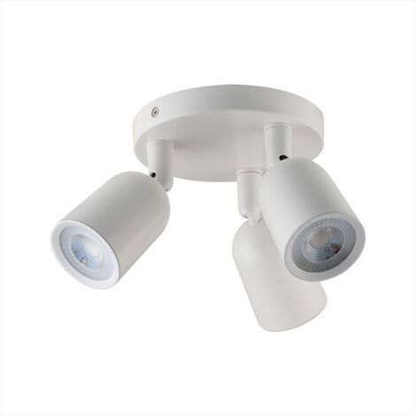 Soporte para foco LED triple V-TAC, montaje en techo redondo, 3 GU10, color blanco ajustable