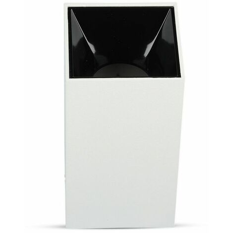 Soporte para foco LED V-TAC, montaje en techo cuadrado, GU10, cuerpo blanco, reflector negro