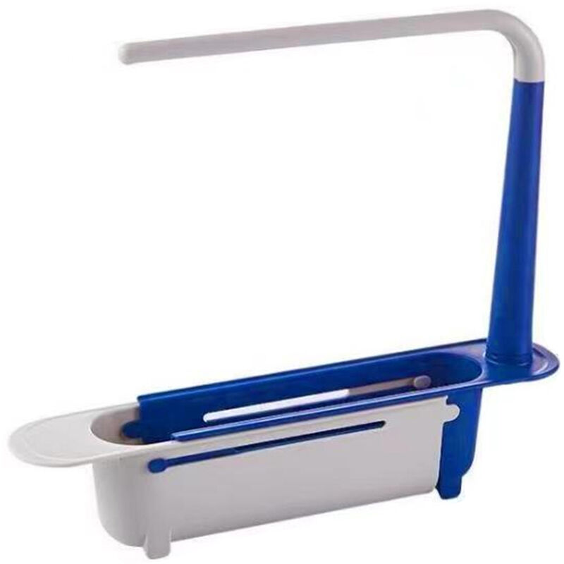 

Soporte para fregadero de cocina, estante de drenaje retractil para fregadero, estante organizador de esponja para toalla, Azul