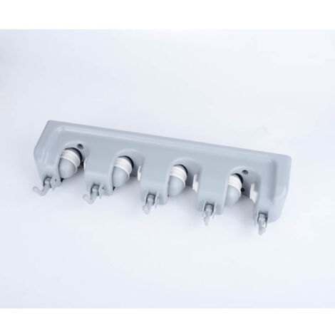 Soporte para fregona, pinza para fregona, soporte de pared, estante de almacenamiento, gancho, estilo gris 5