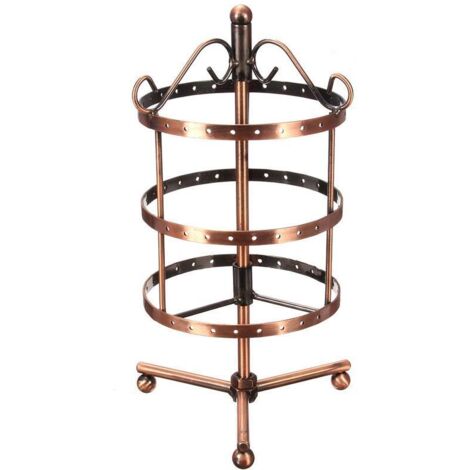 Soporte para joyas, soporte para joyas, almacenamiento de joyas, organizador, 3 niveles, para pulseras, collares, pendientes, anillos, gran capacidad, bronce