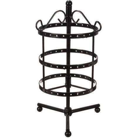 Soporte para joyas, soporte para joyas, almacenamiento de joyas, organizador, 3 niveles, para pulseras, collares, pendientes, anillos, gran capacidad, negro