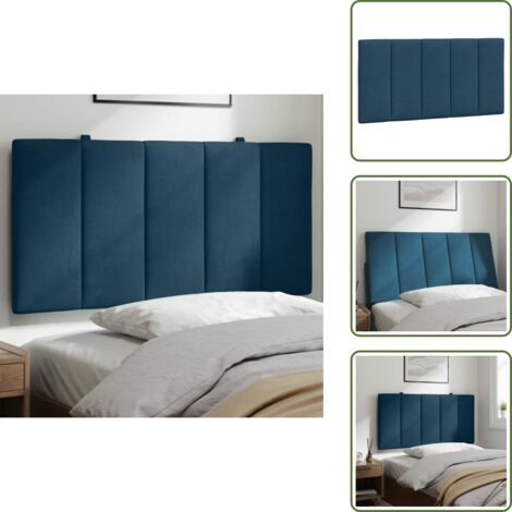 Soporte para la espalda - vidaXL Cabecero de cama acolchado Hanko terciopelo azul 100 cm - Cabecero con cremallera