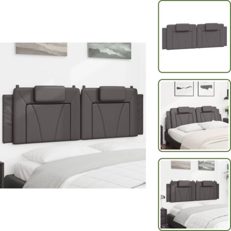 Soporte para la espalda - vidaXL Cabecero de cama acolchado Viana cuero sintético gris 160 cm - Cabecero para cama