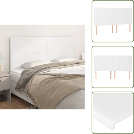 Soporte para la espalda - vidaXL Cabecero de cama blanco 180x5x118/128 cm piel sintética - Altura ajustable