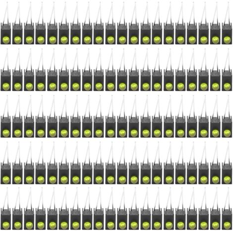 Soporte para LED y diodos de 3 mm - Paquete de 100 soportes monocapa, lado amarillo - Accesorios industriales