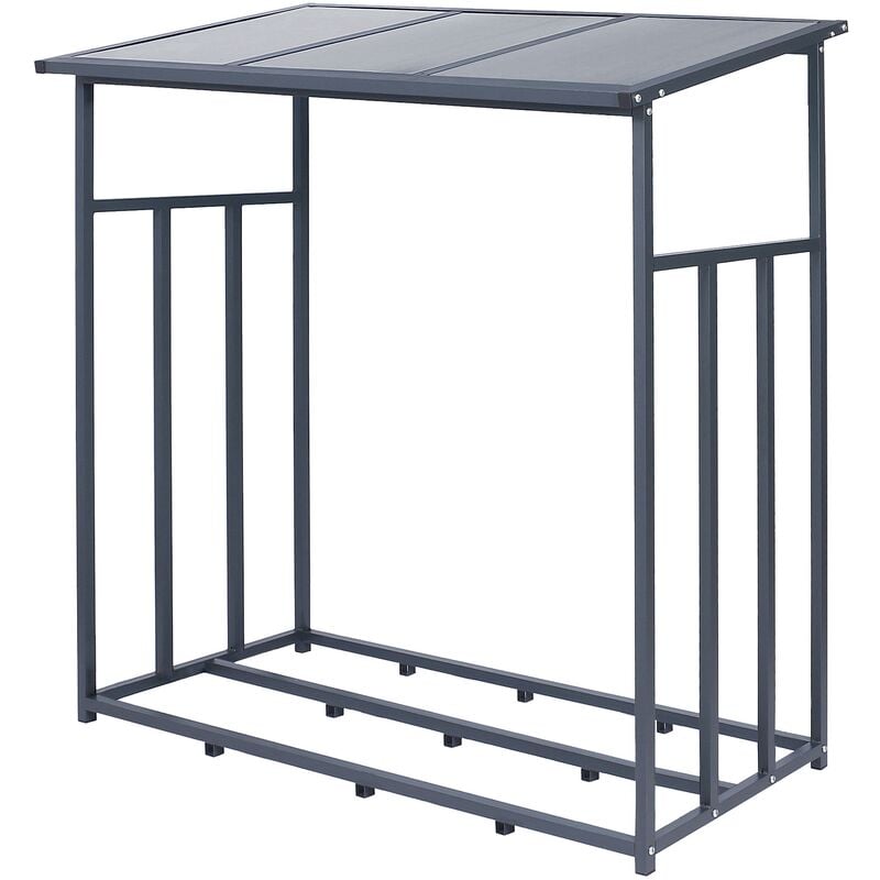 

Soporte para leña 187x185x70 cm estantería almacenamiento de troncos con techo