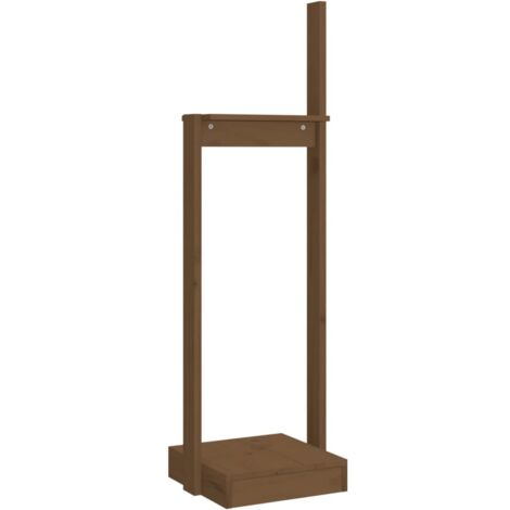 Soporte para leña madera maciza pino marrón miel 33,5x30x110 cm vidaXL